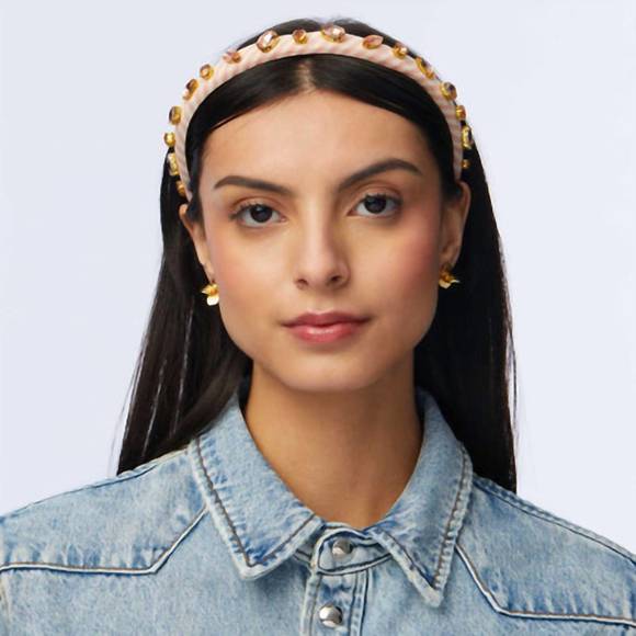 NEW LELE SADOUGHI women's ballet slipper gigi headband in pink embellished seers